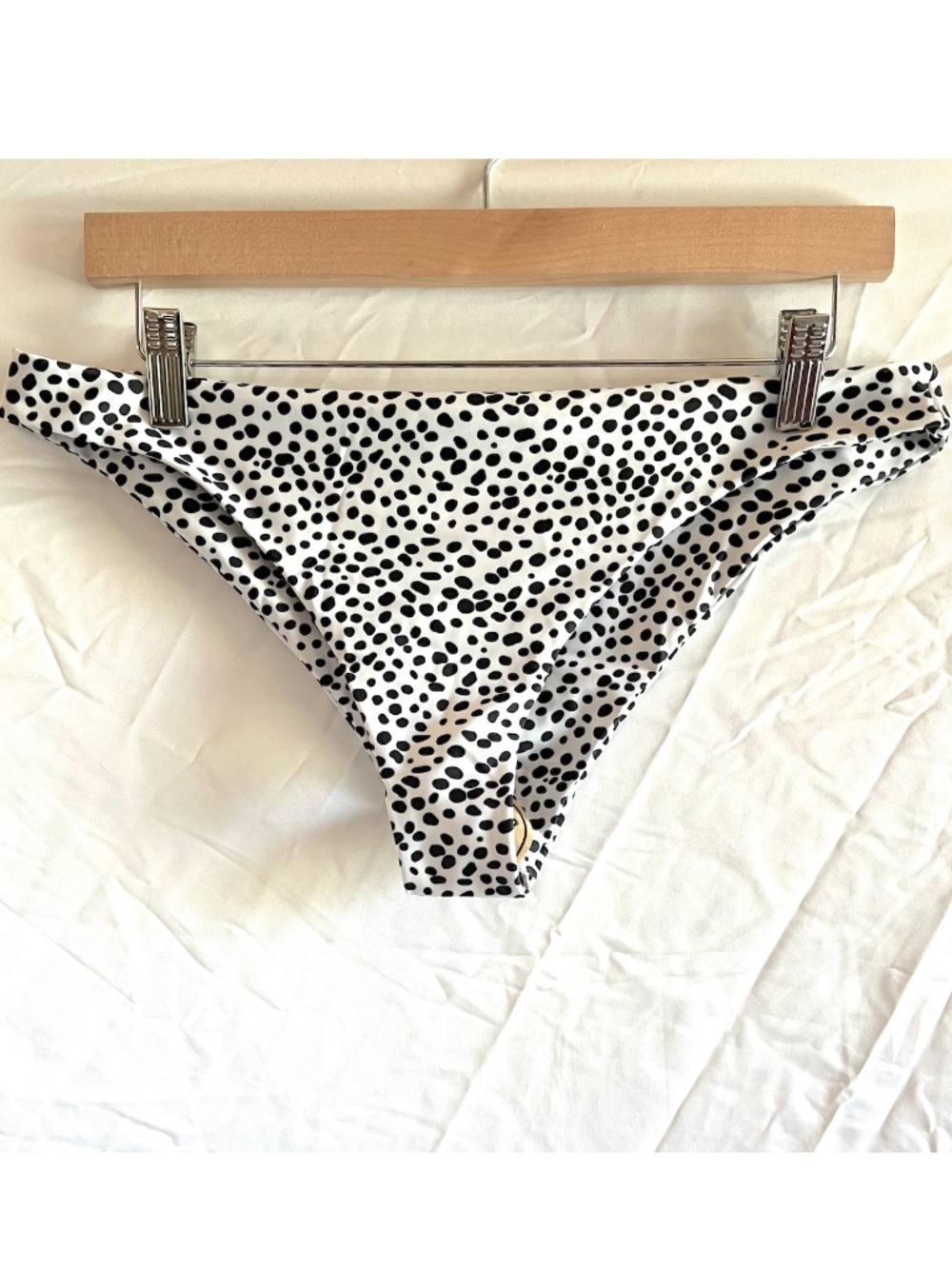 Shein Black and White Animal Dot Cheeky Swim Bikini Bottom Size L